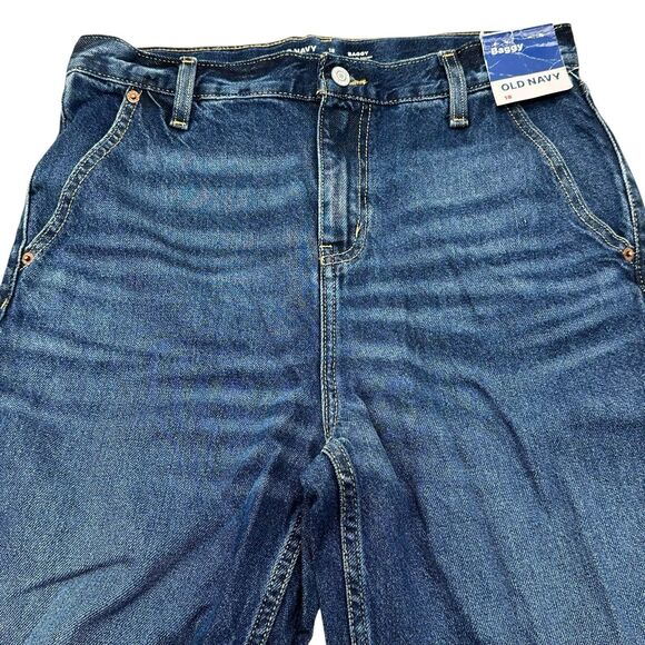 Old Navy Carpenter Style Jeans Utility Pocket Baggy Fit Boys Size 18 Blue NWT - Picture 2 of 5